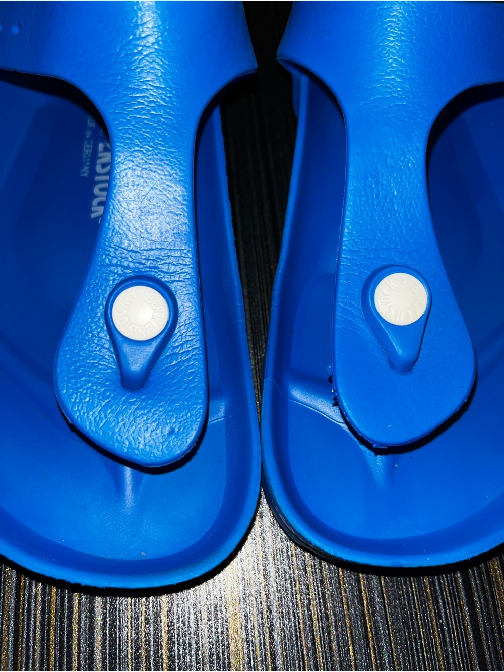 Birkenstock Blue EVA Thong Sandals with White Accents - Picture 2 of 5